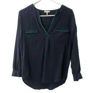 Joie Silk Blue Green Blouse small